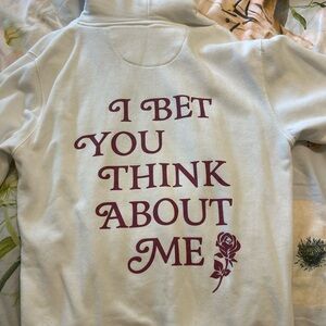 White Taylor swift i bet you think about me hoodie